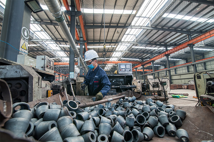 福鼎网架配件-锥头加工车间